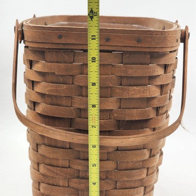 Longaberger Maple Double Handle Magazine Basket 15"x9"x11"h with Plastic Liner