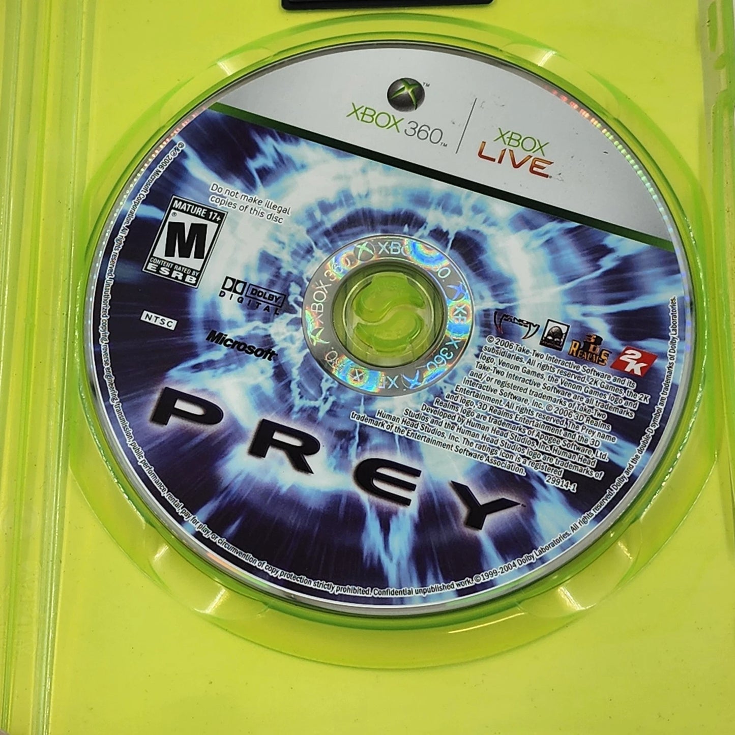 Prey We Are Next Microsoft Xbox 360 2006 Video Game First Person Shooter 2K Game