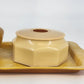 Pyrolene Celluloid 3pc Vanity Set Amber Pearl Marbled Tray & Trinket Boxes 1920s