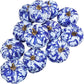 12 Pcs Small Fabric Pumpkins Decorative Blue and White Pumpkins Chinoiserie 3"