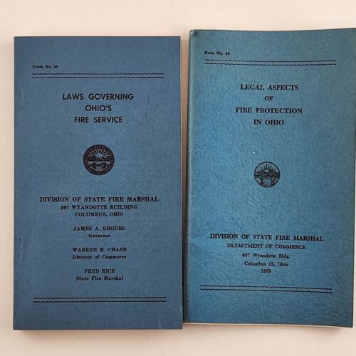 Legal Aspects of Fire Protection and Laws Governing Ohio's Fire Service Form 45