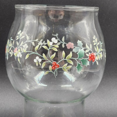 Pfaltzgraff Winterberry 1995 Glass Floating Candle Holder Floral