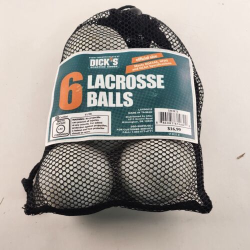 5 Used White Lacrosse Balls with Black Mesh Bag from Dick's Great for Practice