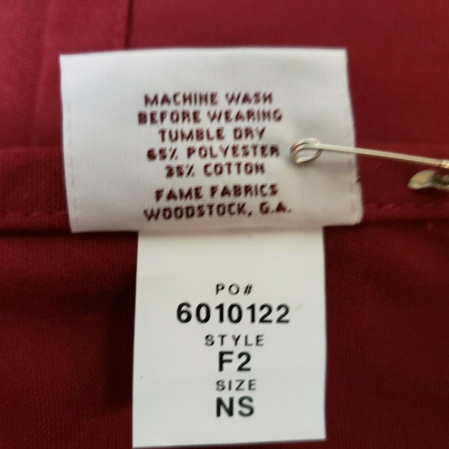 Fame Fabrics F2 Burgundy Promo Bib Apron 2 Pocket Durable
