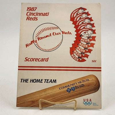 1987 Cincinnati Reds Scorecard v San Francisco Giants Unscored MLB Baseball