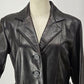 Adler Collection Leather Jacket Small Black Blazer Style Lambskin Belted