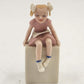 Rare Lenox Girl Twin Figurine – Vintage 4" Sitting Girl in Pink Dress with White Bows