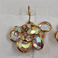 Crystal Aurora Borealis Colorful Sparkle Ball Quartz Gold Tone Fishhook Earrings