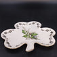 Handmade Czech Porcelain Clover Plate Lily of the Valley Gold Trim Trinket Dish