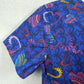 B Scrubs Blue Pattern Uniform Top Womens 1XL 3 Pocket Scrubs NWT