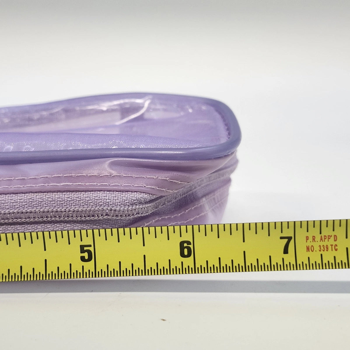 Purple Clear Vinyl Cosmetic Makeup Bag Zip Travel Toiletry Case 6.5" China