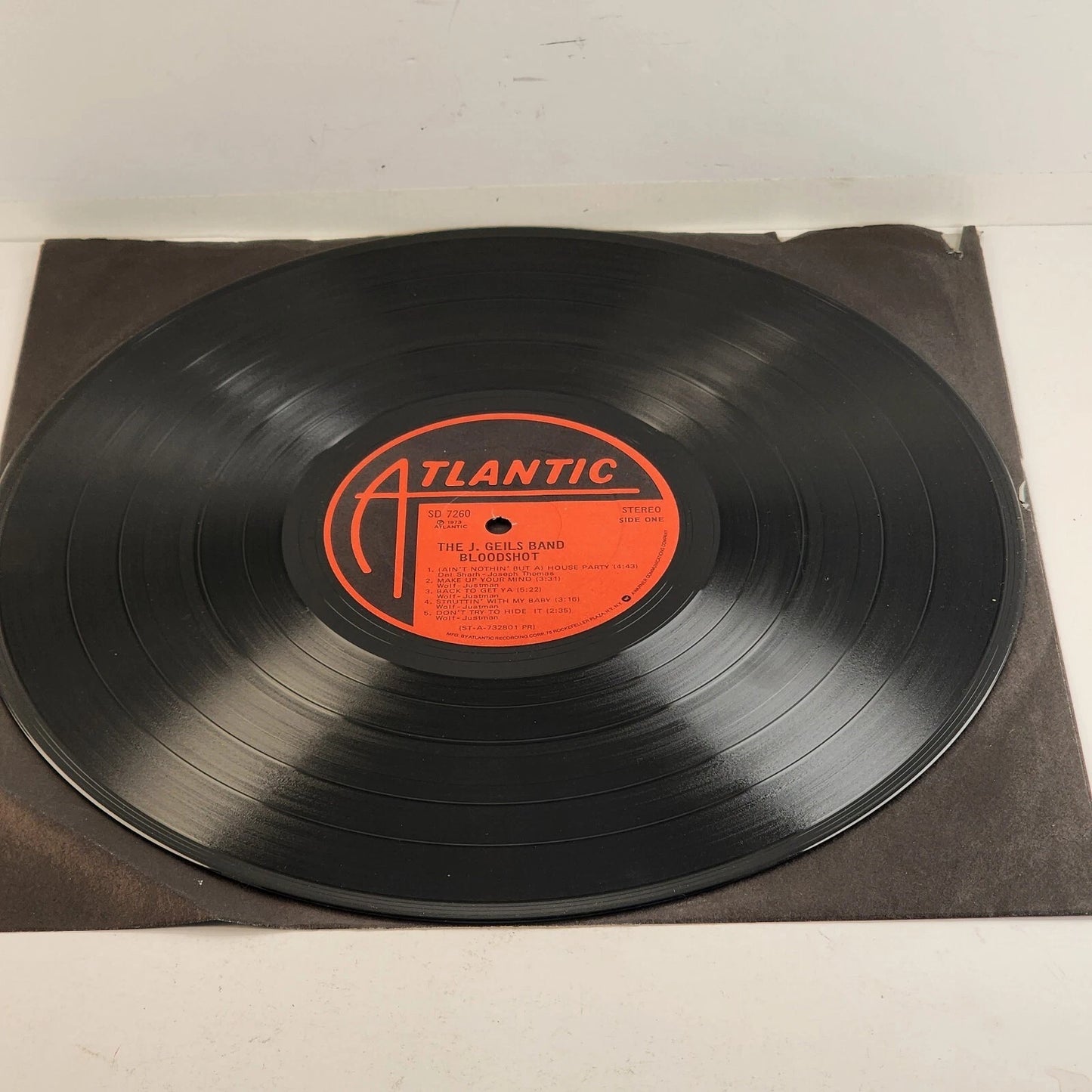Bloodshot J Geils Band 1973 Vinyl LP Atlantic Rock Album