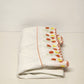 Solid White Twin Flat Sheet and Matching Pillow Case w Red & Yellow Floral Trim