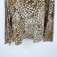 Studio Works Cheetah Print Turtleneck Sweater Women's Large Cotton Long Sleeve