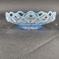 Imperial Katy Blue Bowl Opalescent Diamond Lace Edge Depression Glass 6" Vintage