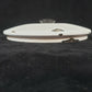 Fair Enamel Ware Pot Lid ONLY White Black Metal Knob Vintage Cover Round 8-5/8"