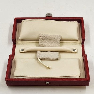 Hato Hasi Red Faux Leather Jewelry Travel Case Snap Closures Removable Pouches