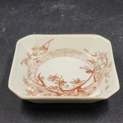 Antique Ridgways Pottery Trinket Dish – 4" Brown Transferware – Dee-Side, Stoke-on-Trent, England – Circa 1885–1890