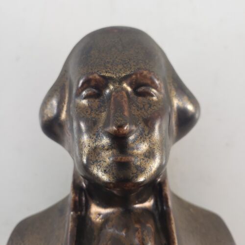 George Washington Bronze Glazed Ceramic Bust F Jackson 6.75 Inch
