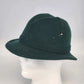 Amalgamated Knit Bowler Women’s Hat Green Wool Fedora Style with Hatpin One Size