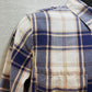 Joe Fresh Women Plaid Shirt Top Blue/Tan Button Down Long Sleeve Large Pockets