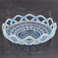 Imperial Katy Blue Bowl Opalescent Diamond Lace Edge Depression Glass 6" Vintage