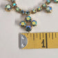 15" Lt Blue Rhinestone Choker Necklace Clear Stones Blue Tint Spring Ring Clasp