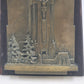 Bronze Plaque Charity Crucifixion Tower on Wood 1956 Shrine of the Little Flower
