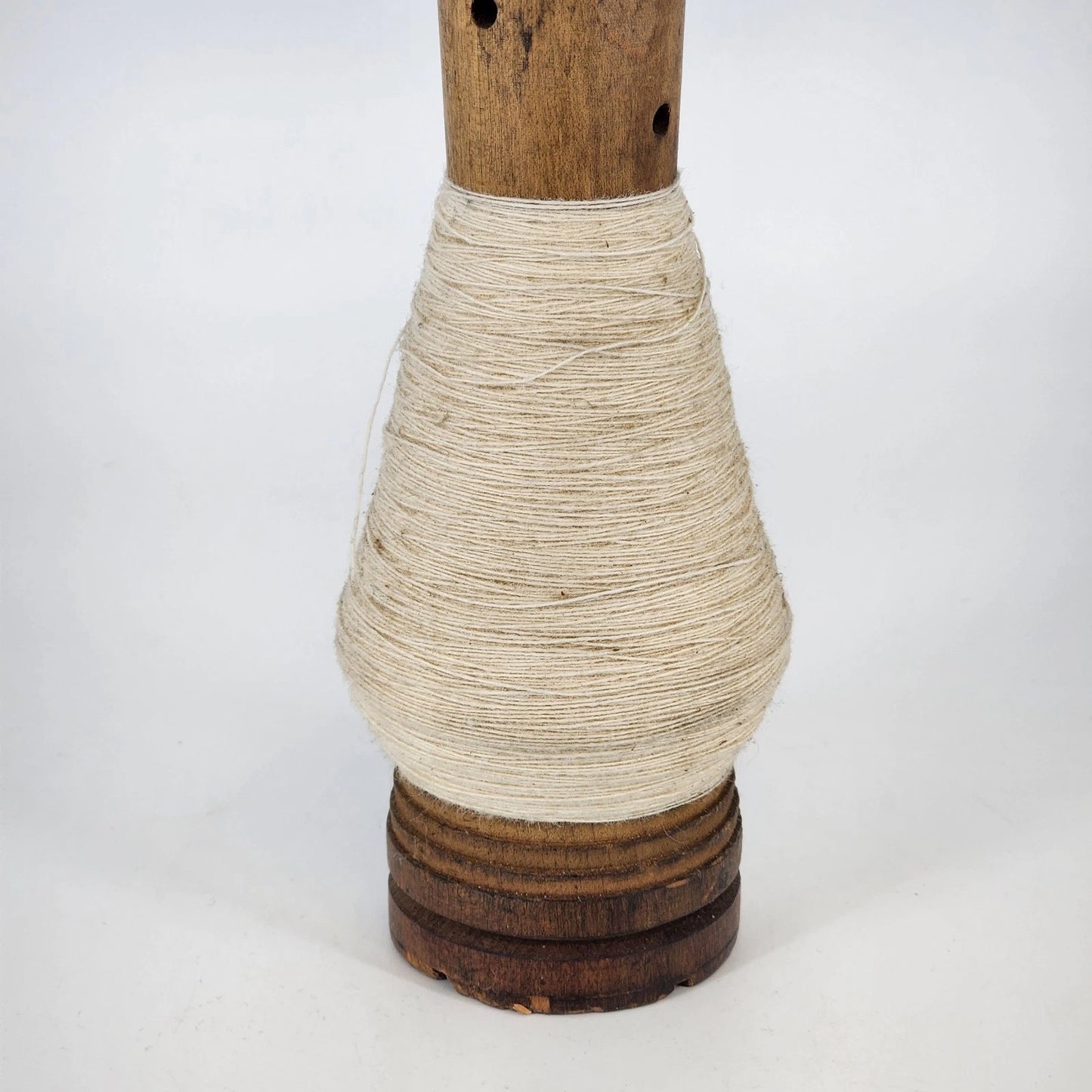 Vintage Industrial Wooden Textile Bobbin 12 Inch Beehive Spool