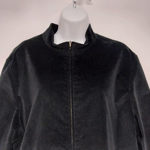 Eddie Bauer Black Velour Women’s Jacket Size XXL Long Sleeve with Pockets