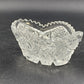 Imperial Glass Nucut Lead Crystal Oval Serving Bowl Sawtooth Edge 6.5" Vtg 50s