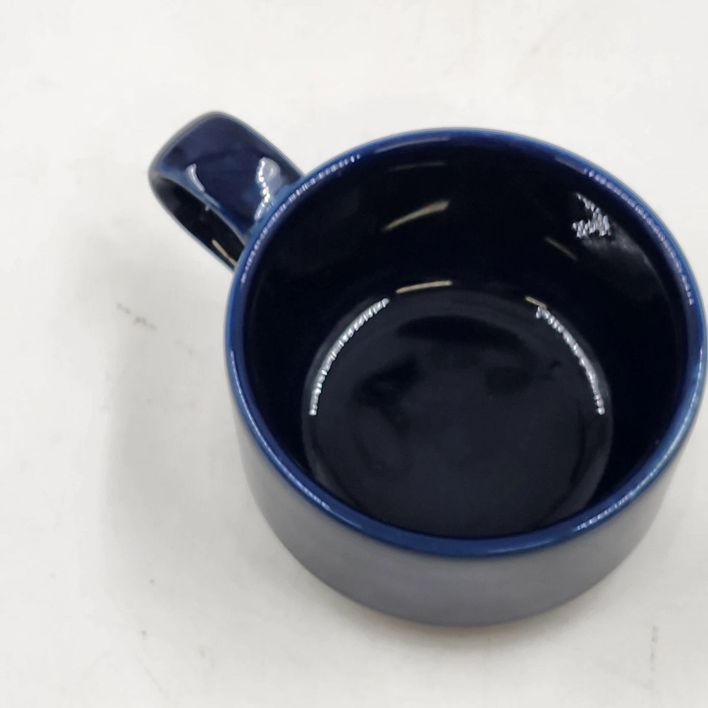 Homer Laughlin Cobalt Blue Flat Cup Jumbo 4"d x 2.5"h Best China Pattern USA Vtg