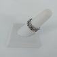 Silver Tone Pink Purple Rhinestone Double Row Band Ring Size 8 Statement Fashion