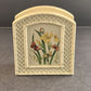 Napkin Holder Enesco Butterfly Garden Trellis Japan Vintage Ceramic 5" T x 4" W