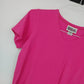 Bill Blass Jeans Women's Small Pink V Neck T Shirt Stretch Cotton Short Sleeve