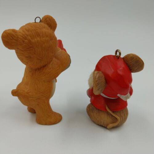 2 Hallmark Keepsake 1984 Christmas Ornaments Santa Mouse CINNAMON BEAR Boxed