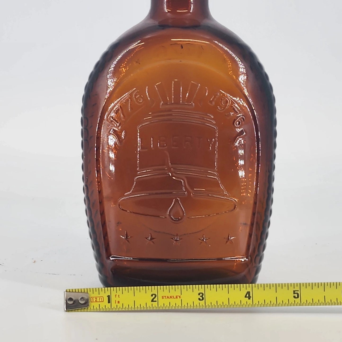 Log Cabin Bicentennial Syrup Bottle 1976 Liberty Bell