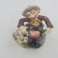 Italian Ceramic Man Accordion Dog Figurine 5" Green Base Hand Painted Vtg