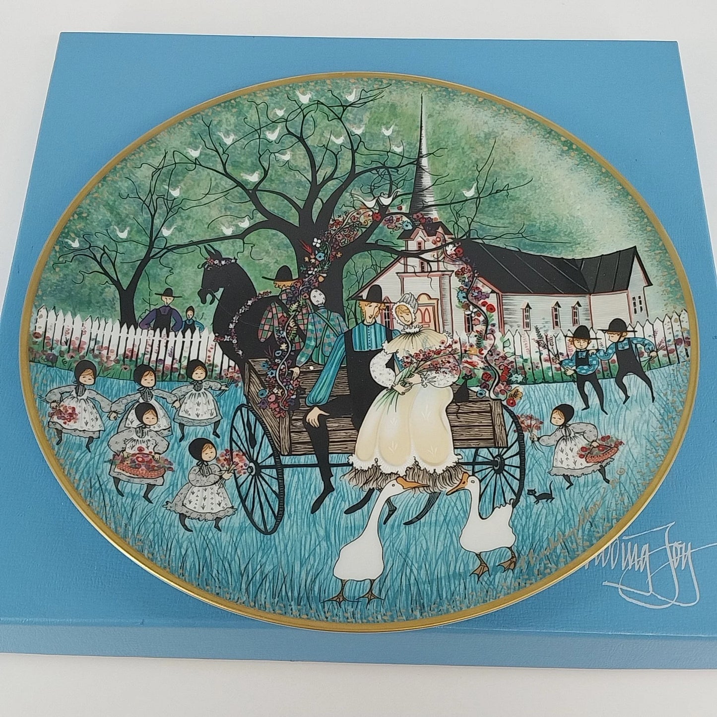 P Buckley Moss Wedding Joy Plate Anna Perenna 1985 1st Series COA NIB #4791