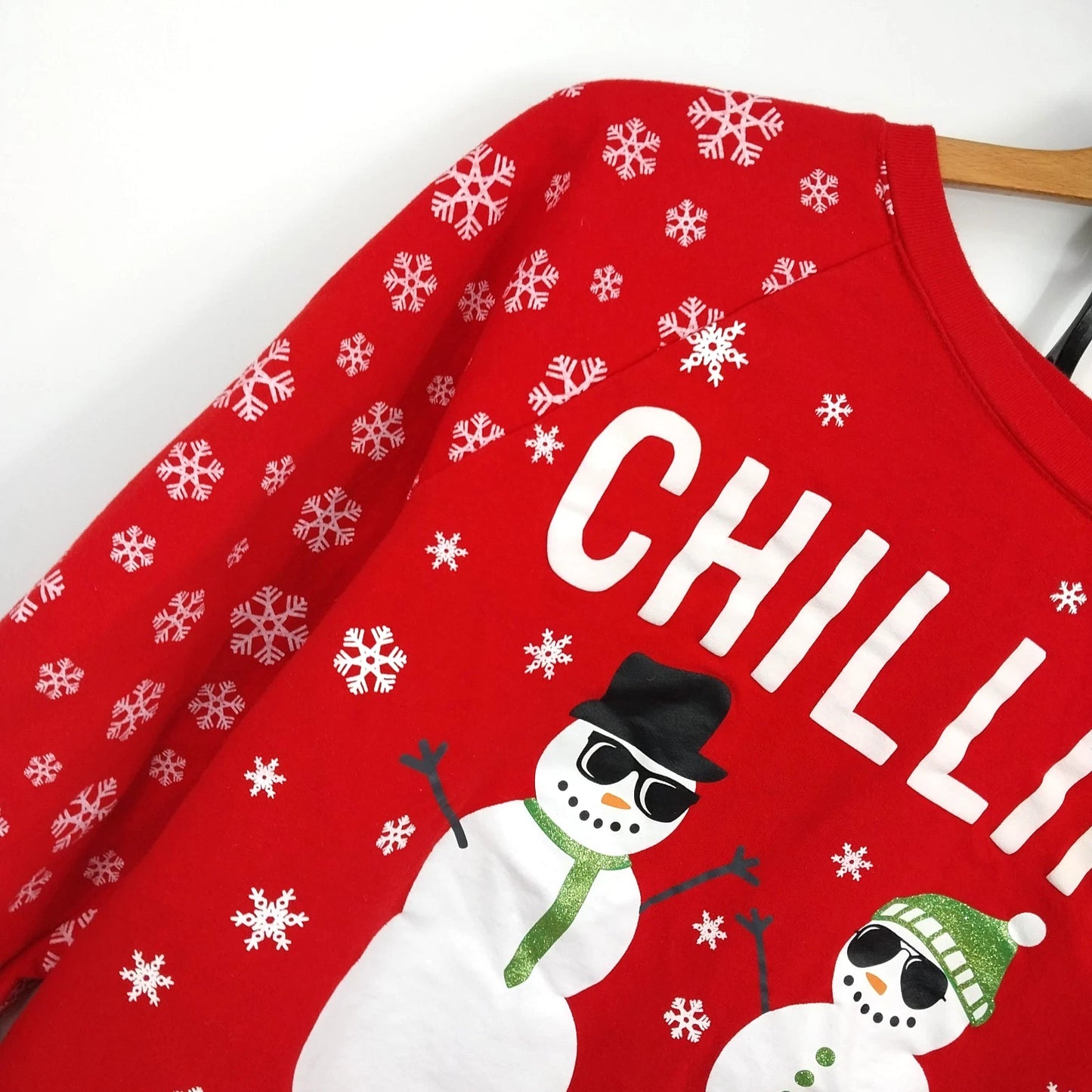 Freeze Chillin' With My Snowmies Sweatshirt Juniors 11-13 Christmas Snowman Vtg