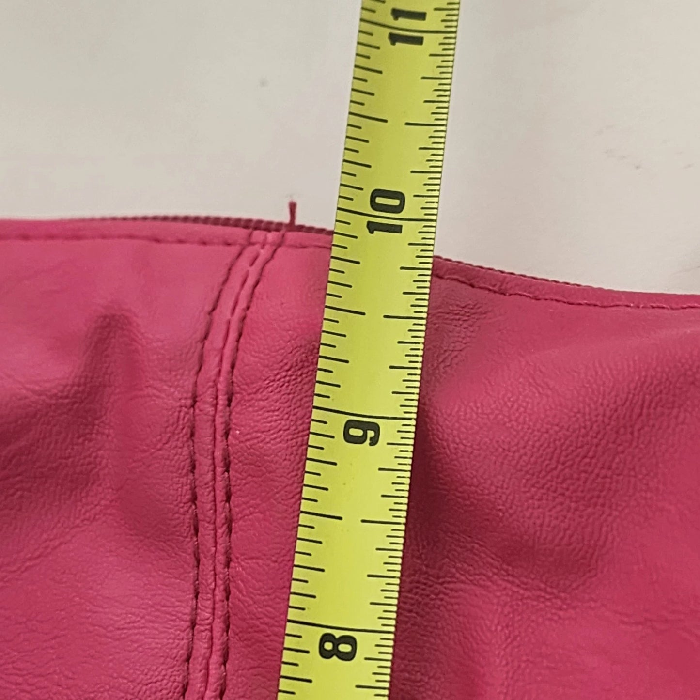 Pink Leather Hobo Bag Studded Hand Shoulder Purse Silver Studs Slouchy 12" Vtg