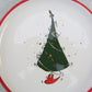 Set of 4 International Silver Co Christmas Tree Dessert Plates 8" Red Trim NIB