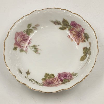 Rosenthal RC Monbijou Fruit Bowl Bavaria Pink Roses Gold Scalloped Edge