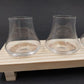 True Spirit Whiskey Tasting Flight Kit 3 Liquor Glasses 5 oz Wooden Tray Footed