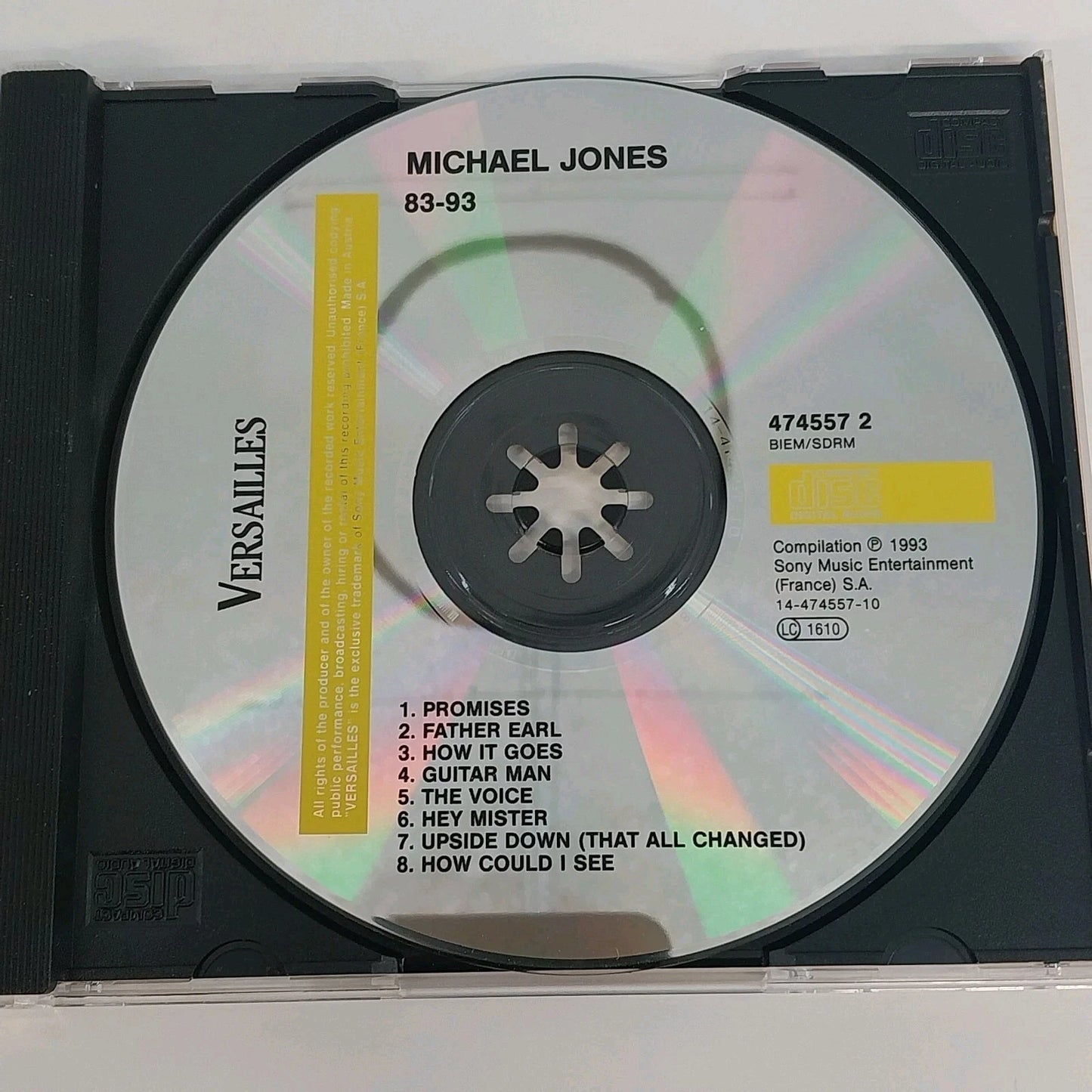 Michael Jones 83•93 CD French Pop Rock Compilation Versailles Records 1993