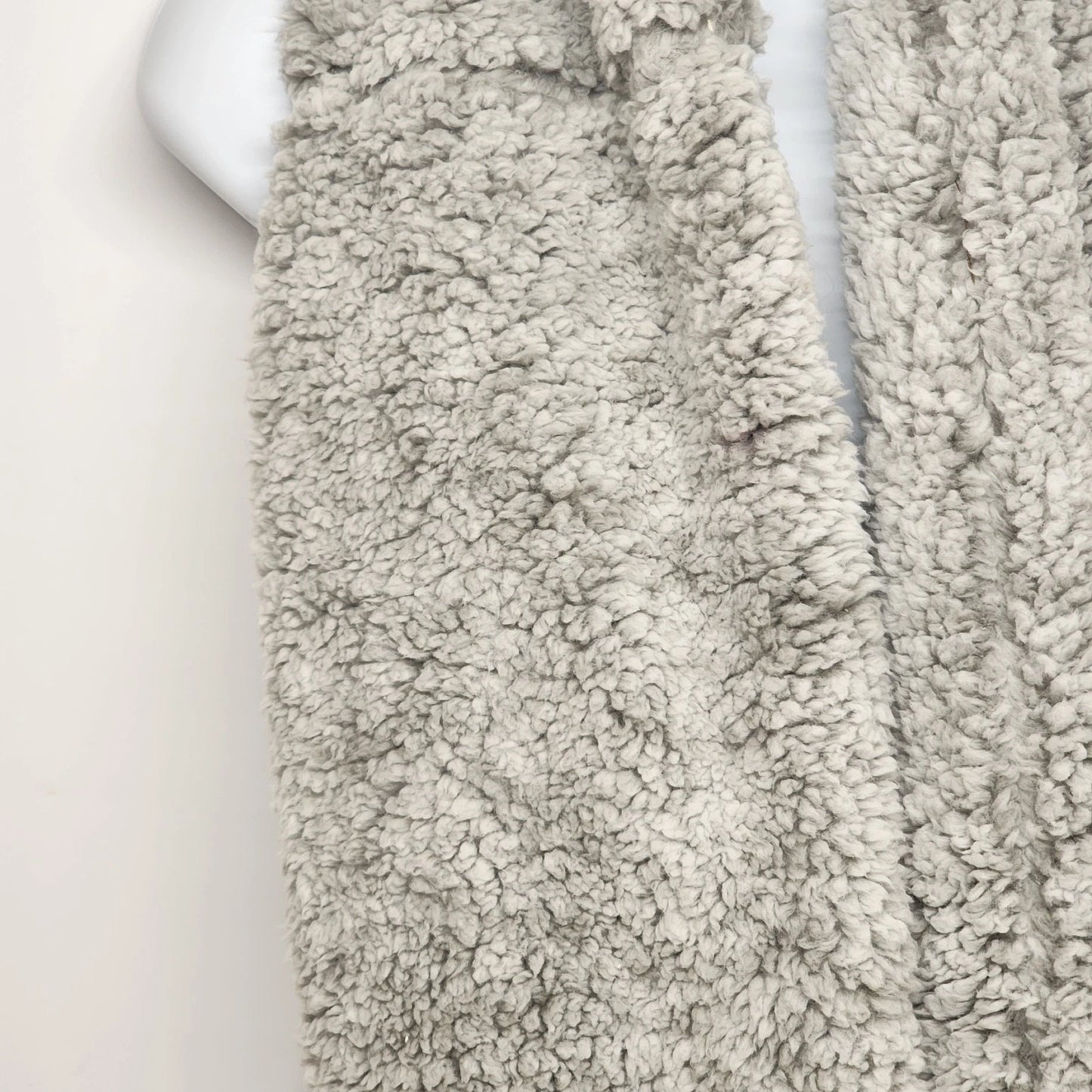 Sherpa Infinity Scarf Gray Plush Winter Neck Cowl 33"x8" Faux Fur Warm Loop Wrap
