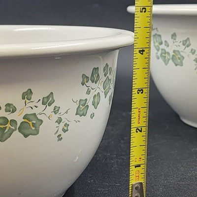 Corelle Callaway Ivy 3pc Mixing Bowl Set 1-2-3 Qt Nesting Heavy Stoneware