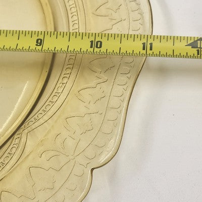 Federal Amber Yellow Depression Glass Patrician Spoke Dinner Plate 11" 1930s VTG