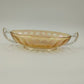 Jeannette Carnival Glass Iridescent Marigold Bowl Twin Clear Handle Large 10.5"