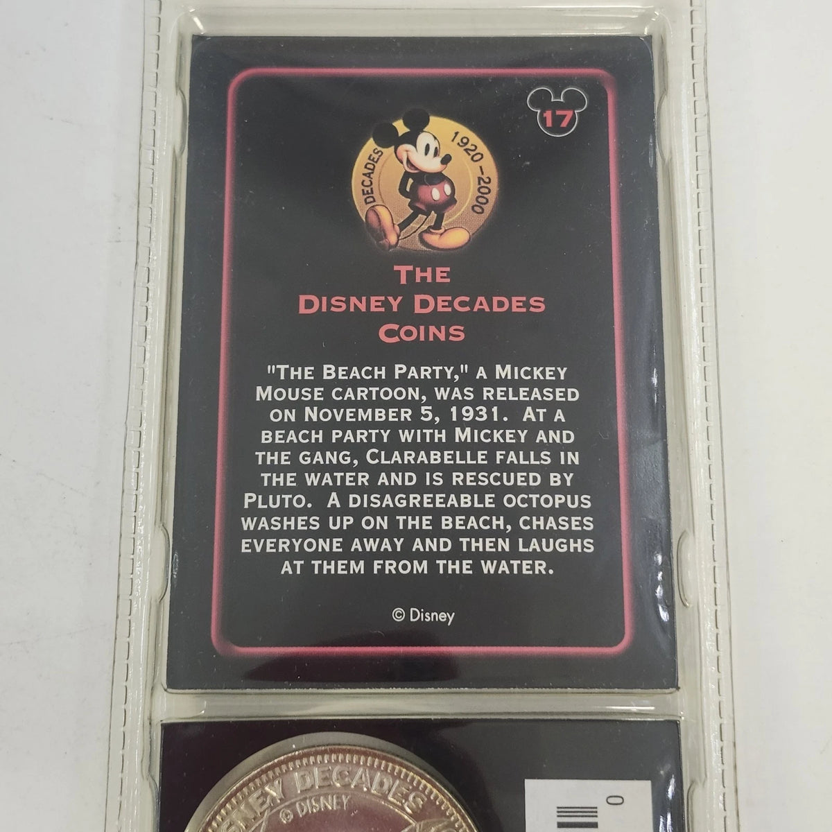 Disney Store Decades Coin #17 The Beach Party 1931 Mickey Minnie Sealed China